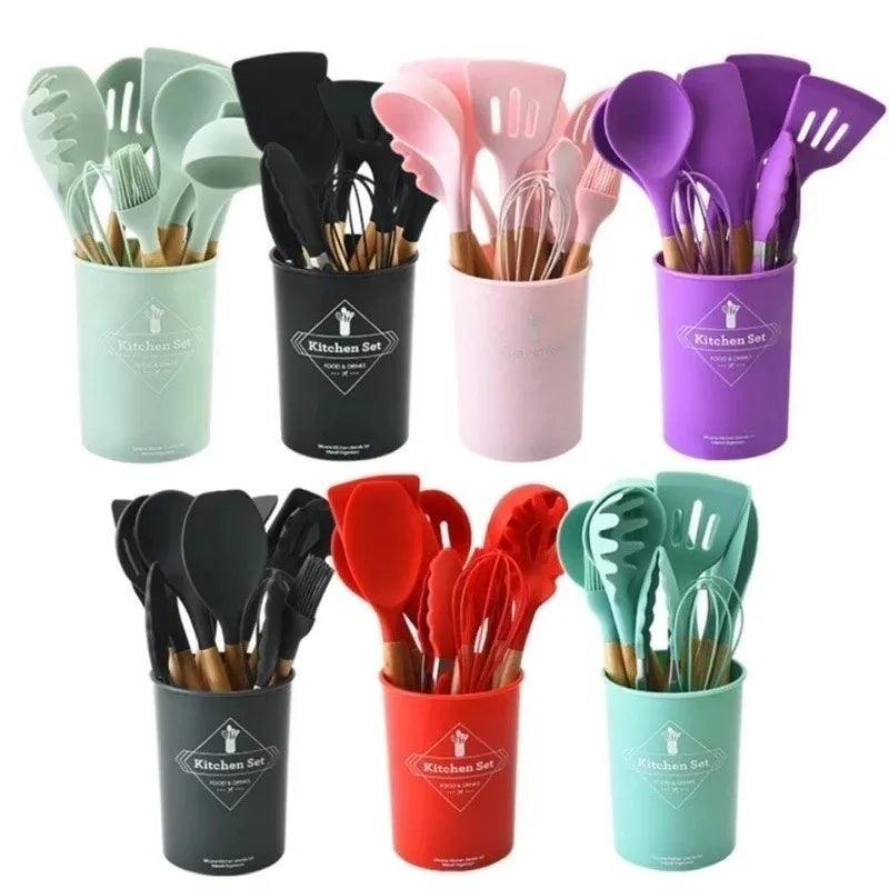 Super Kit Utensílios de Cozinha em Silicone com 12 Peças - Home DecoreCom